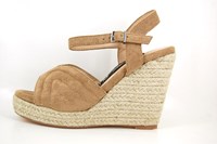 Plateau Sandalen met Sleehakken en Bandje - beige in grote maten