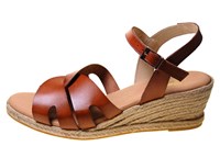 Espadrilles Sandalen met Sleehak - bruin in grote sizes