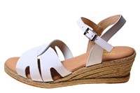 Espadrilles Sandalen met Sleehak - wit in grote sizes