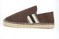 Leren heren espadrilles - bruin in kleine sizes