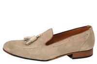 Beige Suede Tassel Loafers in grote maten