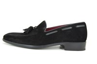 Tassel loafers - zwart suede in grote sizes