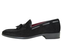 Tassel loafers - zwart suede in kleine maten