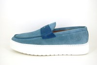 Sneaker Penny Loafers - lichtblauw suede in grote maten