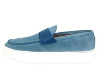 Sneaker Penny Loafers - lichtblauw suede in kleine maten