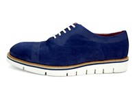 Semi casual schoenen - blauw suede