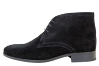 Geklede Halfhoge Herenschoenen - zwart suede in grote sizes