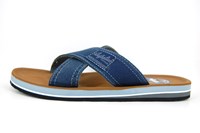 Heren kruisband slippers - blauw in kleine sizes