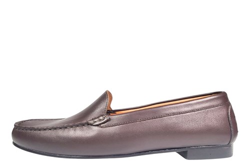 Verwonderend Bruine leren instappers dames | Kleine Maten | Mocassins LA-81