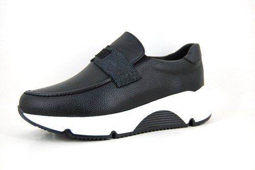 Instap Sneakers - zwart leer