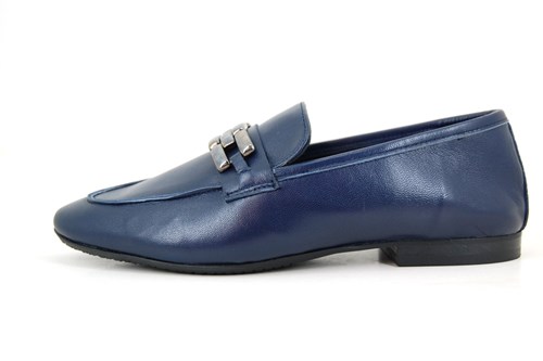 Loafers Zachte Leren Instappers  - blauw