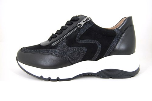 Trendy Sneakers met Rits - zwart