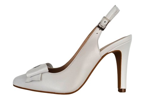 Slingback pumps met hoge hakken -wit