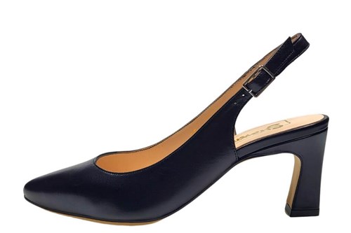Slingback pumps met trendy hak - zwart leer