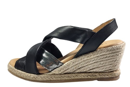 briefpapier suspensie Lijm Espadrilles Sandalen met Sleehak - zwart | Grote Maten | Sandalen &  Slippers | Stravers Luxe Schoenen