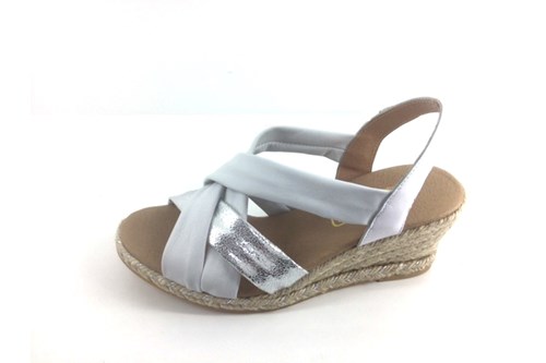 Magistraat wit Voorwaardelijk Espadrilles Sandalen Sleehakken - wit | Kleine Maten | Sandalen & Slippers  | Stravers Luxe Schoenen
