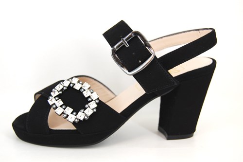 Designer Sandalen met Hak - zwart..
