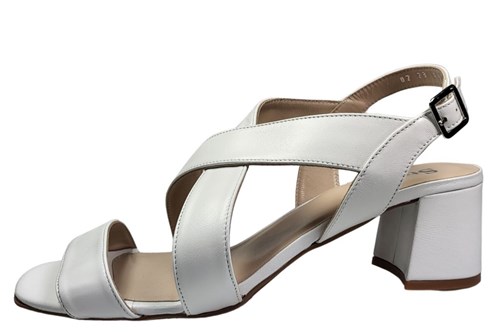Witte Sandalen met Blokhak - Bruidssandalen
