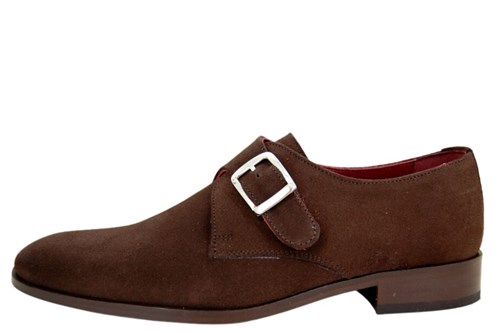 Strap Schoenen - bruin suede | Grote Maten | Geklede herenschoenen Stravers Luxe Schoenen