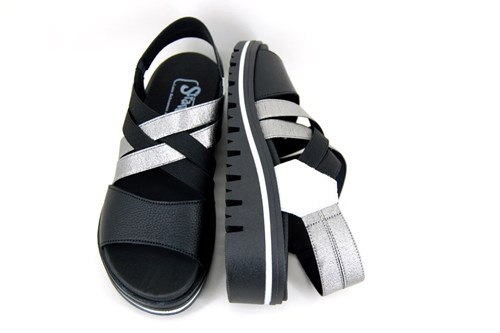Schoenen Sandalen Comfortabele Sandalen Avec Modération Avec Mod\u00e9ration Comfortabele sandalen zwart extravagante stijl 