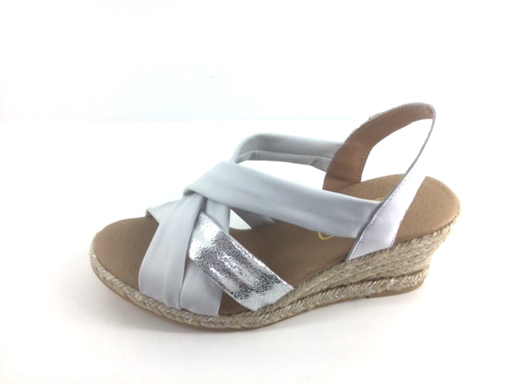 Espadrilles Sandalen Sleehakken - wit | Kleine | Sandalen & Slippers | Stravers Luxe Schoenen