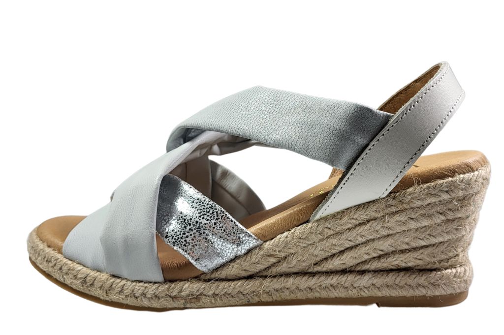 Relatief etiket Oneerlijk Espadrilles Sandalen Sleehakken - wit | Grote Maten | Sandalen & Slippers |  Stravers Luxe Schoenen