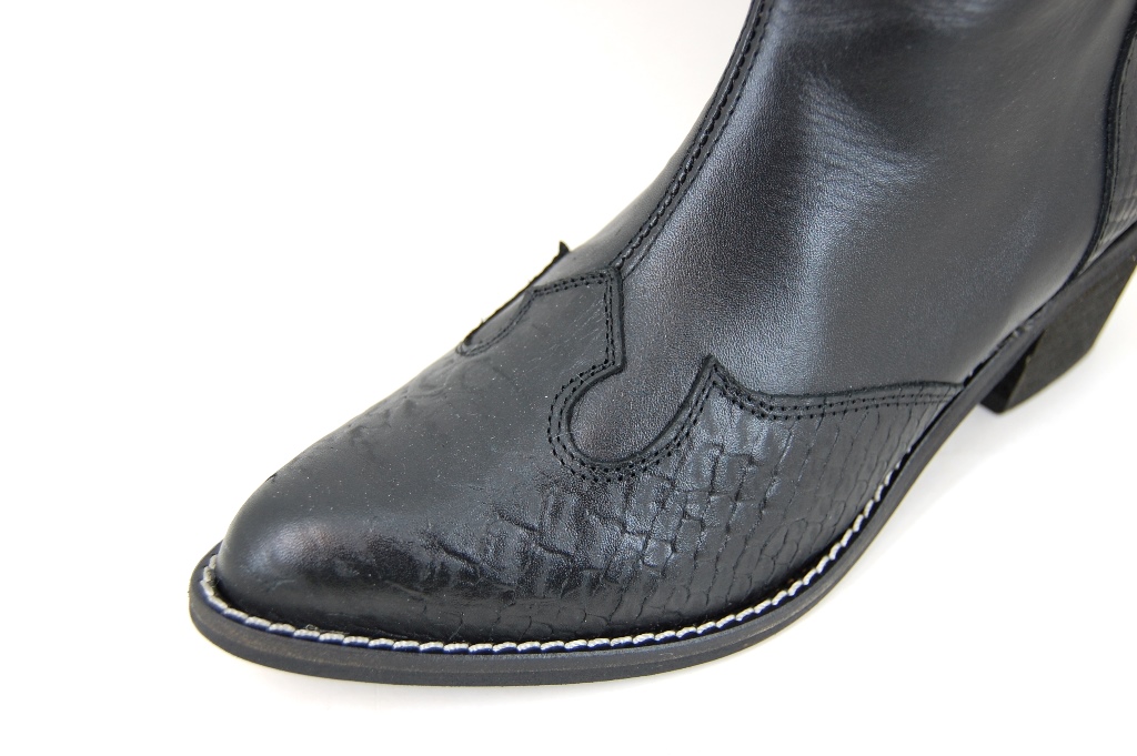 Schoenen Enkellaarsjes met hak Western laarsjes 5th Avenue Western laarsjes zwart extravagante stijl 