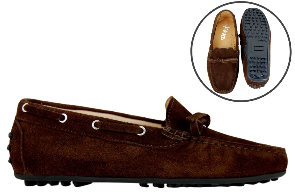 Schatting Afleiding gebrek Italiaanse Mocassins Dames Bruin Suede | Kleine Maten | Instappers |  Stravers Luxe Schoenen